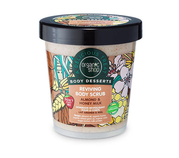 Organic Shop Body Desserts Reviving Body Scrub Almond & Honey Milk - Scrub σώματος με αμύγδαλο και γάλα μελιού 450ml